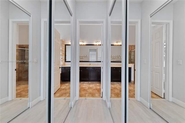 interior space featuring light wood-style flooring