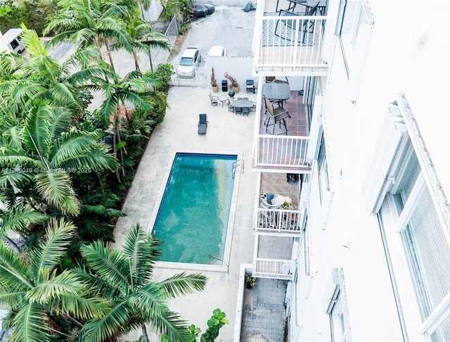 view of pool featuring a patio