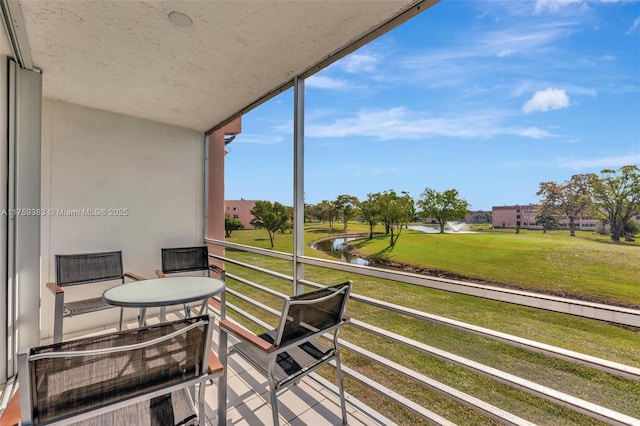 balcony with a water view