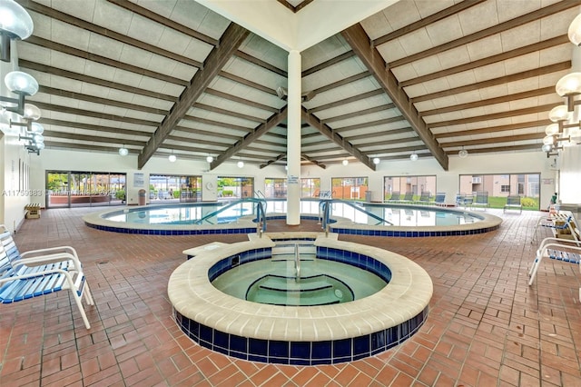 pool featuring an indoor hot tub