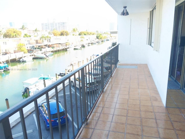 balcony with a water view