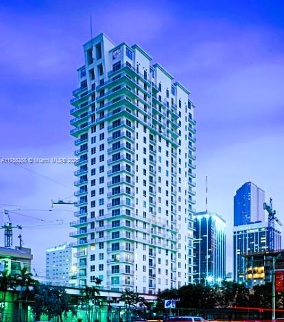 view of building exterior with a city view