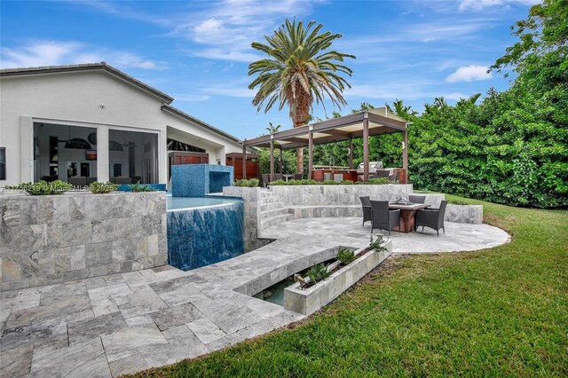 12200 SW 2nd St, Plantation, FL 33325 - view of patio / terrace featuring outdoor dining area and exterior kitchen