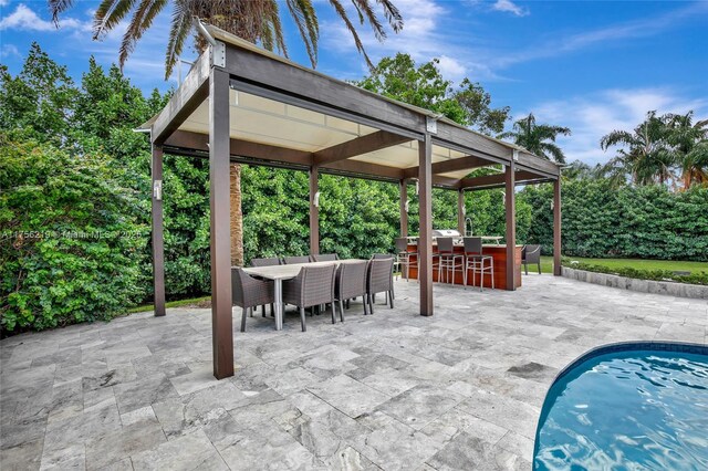12200 SW 2nd St, Plantation, FL 33325 - view of patio featuring a gazebo and an outdoor pool
