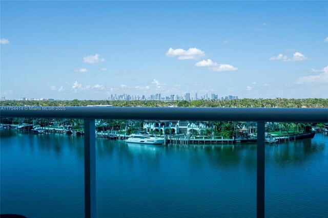 property view of water featuring a city view