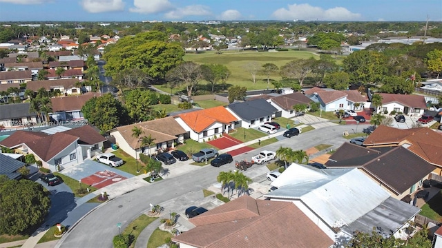 aerial view with a residential view