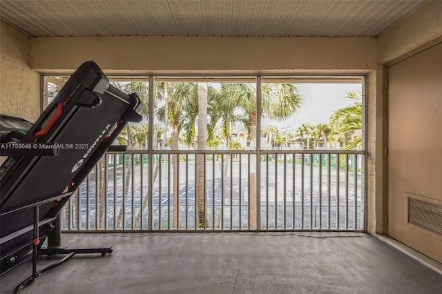 exercise area featuring visible vents