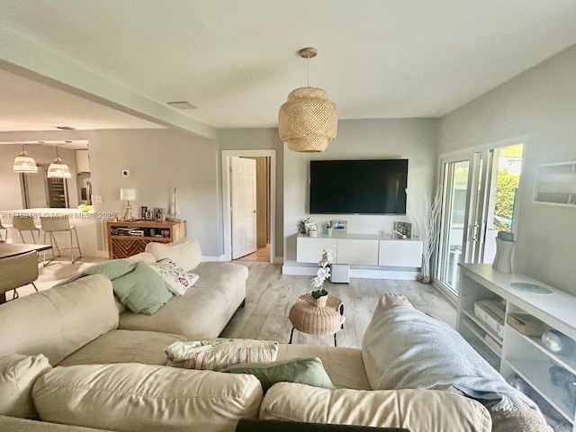 living area featuring wood finished floors