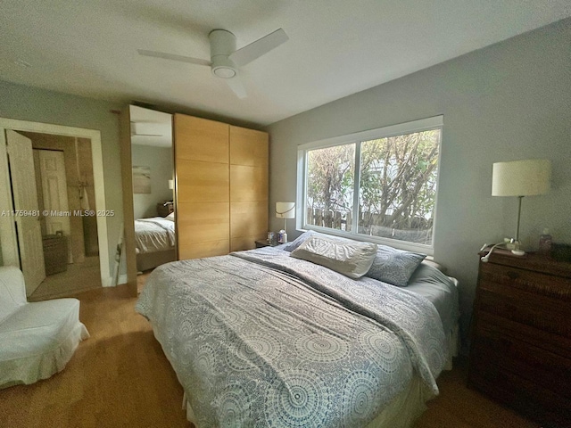 bedroom with a ceiling fan