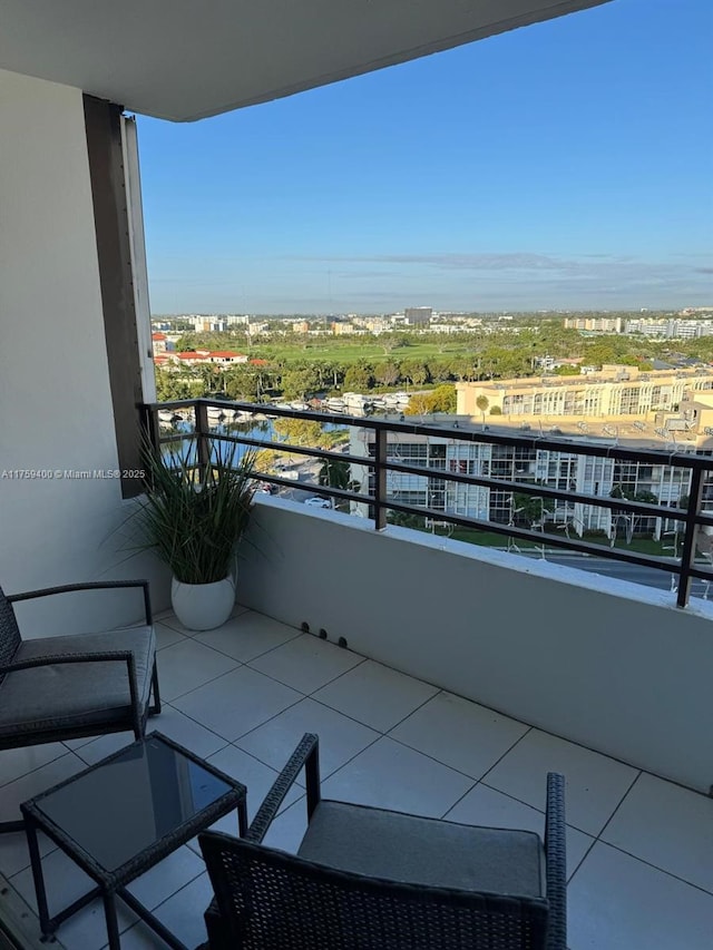 balcony with a city view