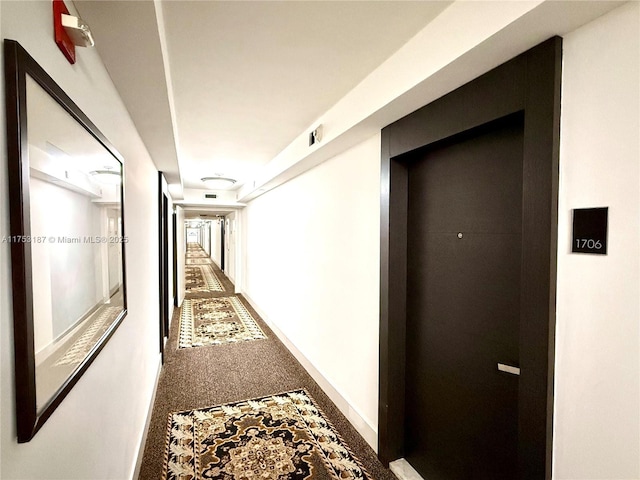 corridor with carpet floors