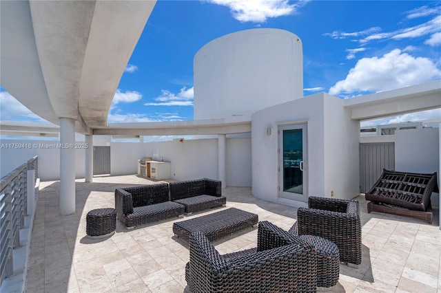 view of patio / terrace with an outdoor living space