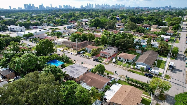 aerial view featuring a city view