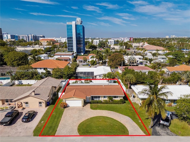 bird's eye view featuring a view of city