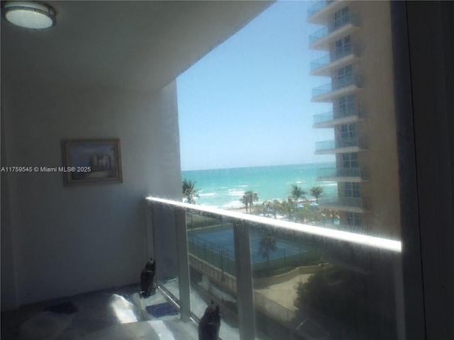 balcony with a water view