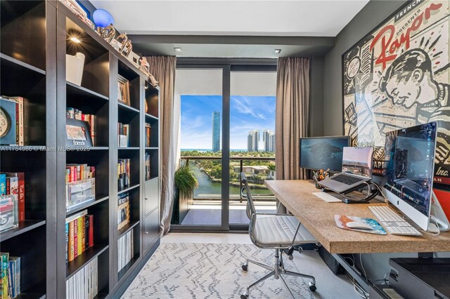 19667 Turnberry Way Unit 8K, Aventura, FL 33180 - office area featuring a wall of windows