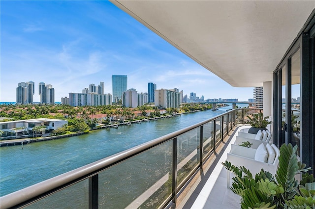 19667 Turnberry Way Unit 8K, Aventura, FL 33180 - balcony featuring a view of city and a water view