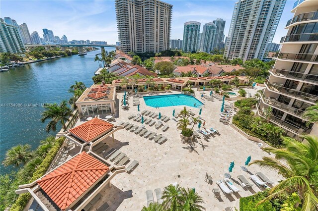 19667 Turnberry Way Unit 8K, Aventura, FL 33180 - birds eye view of property featuring a water view and a city view
