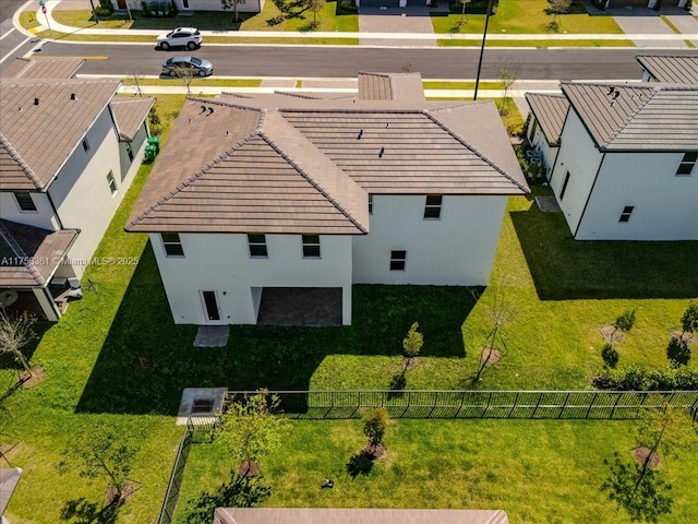 aerial view with a residential view