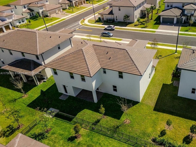 aerial view with a residential view