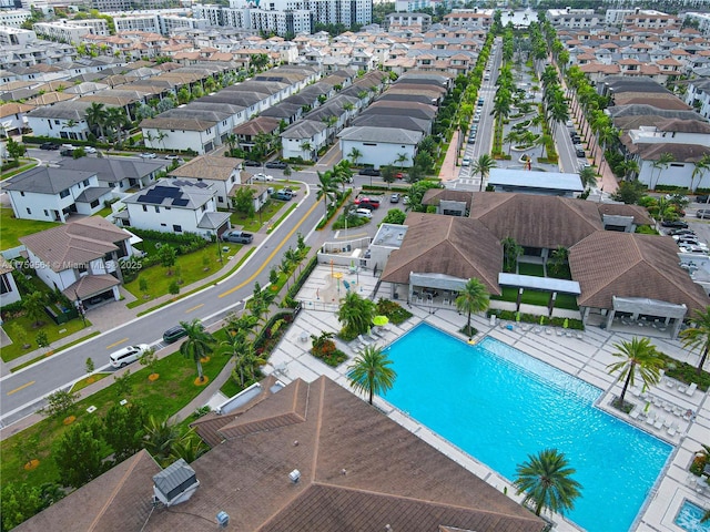 aerial view with a residential view