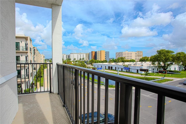 balcony with a view of city