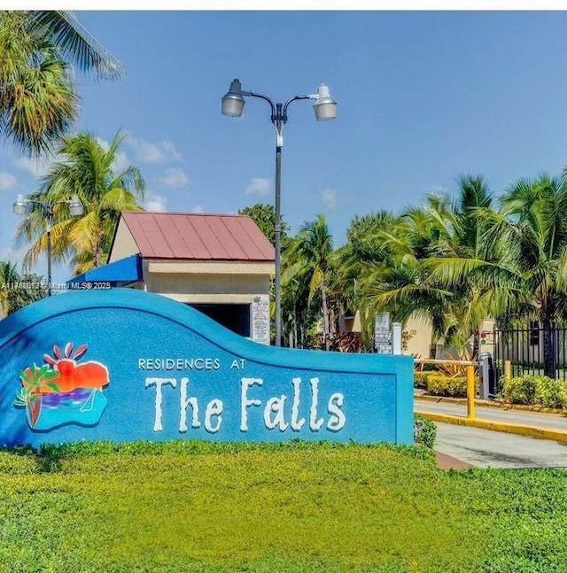 view of community sign