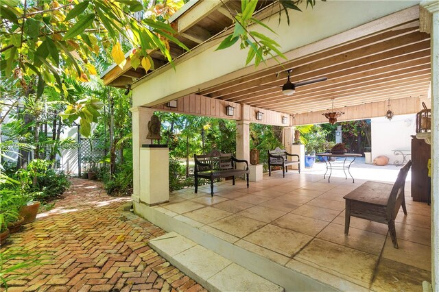 view of patio / terrace with fence