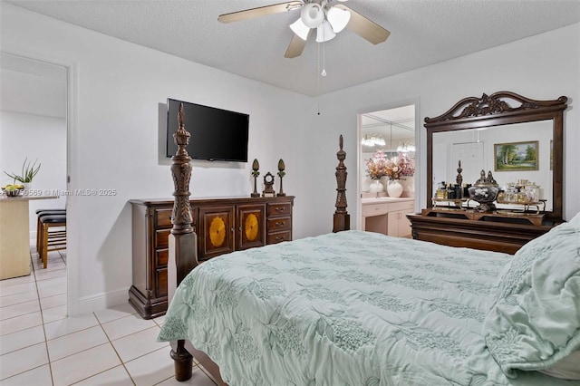 7801 SW 9th Ter, Miami, FL 33144 - bedroom featuring ceiling fan, a textured ceiling, and light tile patterned flooring