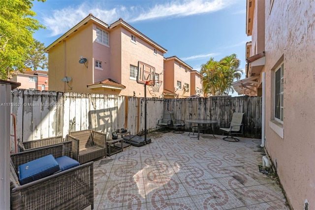 view of patio with a fenced backyard