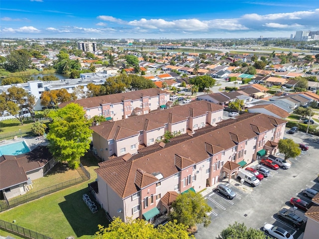 aerial view featuring a residential view