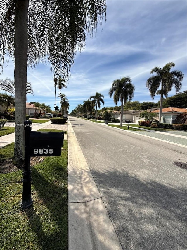 view of road with sidewalks