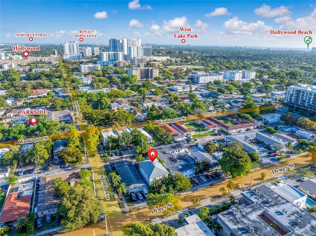 birds eye view of property featuring a view of city