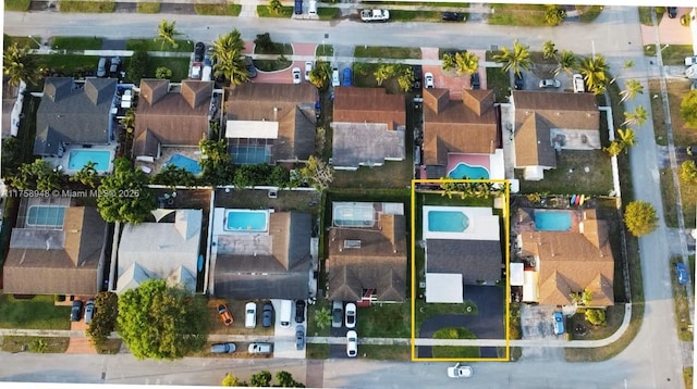 aerial view with a residential view