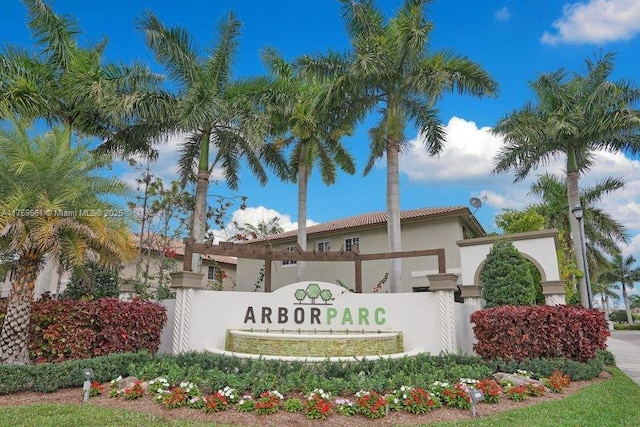 view of community sign