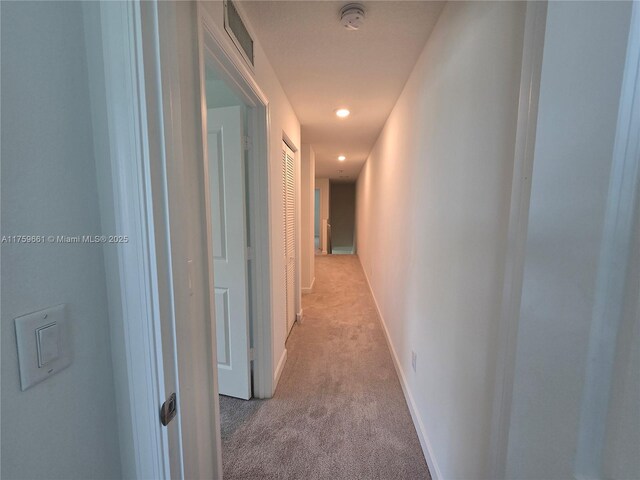 6001 Woods Edge Cir, Riviera Beach, FL 33410 - hall featuring light carpet and recessed lighting