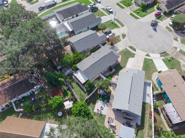 aerial view with a residential view