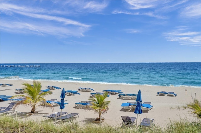 water view with a view of the beach