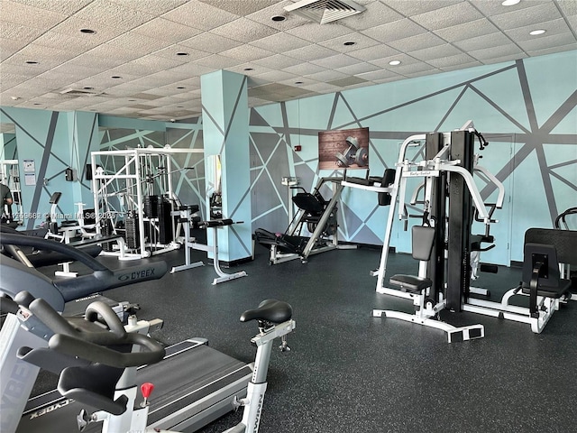 exercise room with visible vents