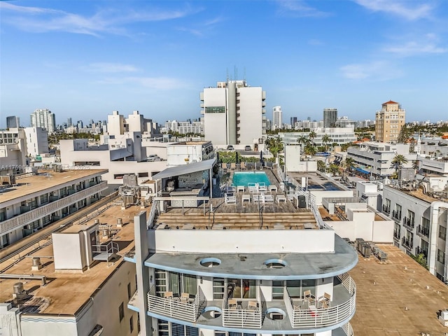 aerial view featuring a view of city