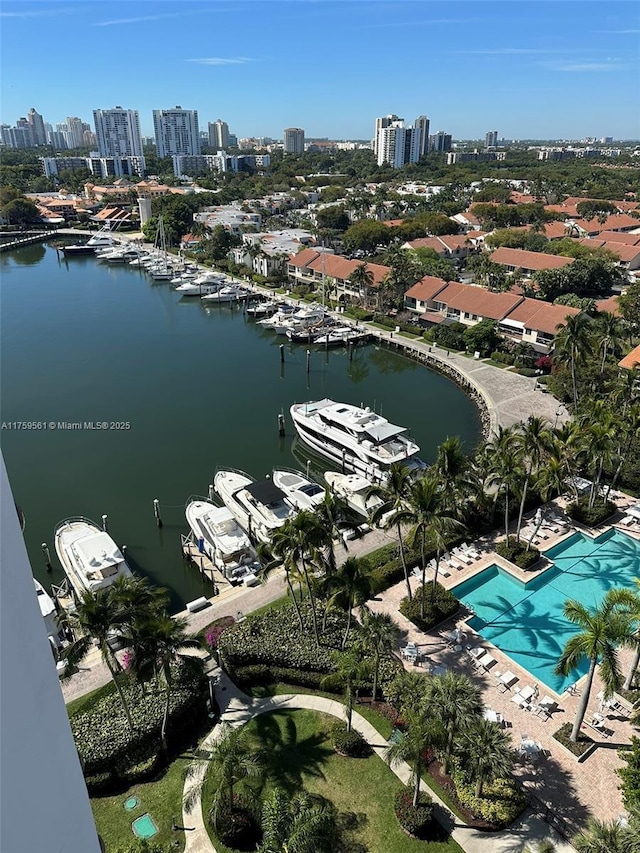 3610 Yacht Club Dr Unit 1510, Aventura, FL 33180 - birds eye view of property featuring a view of city and a water view