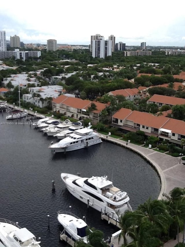 3610 Yacht Club Dr Unit 1510, Aventura, FL 33180 - aerial view featuring a water view and a city view