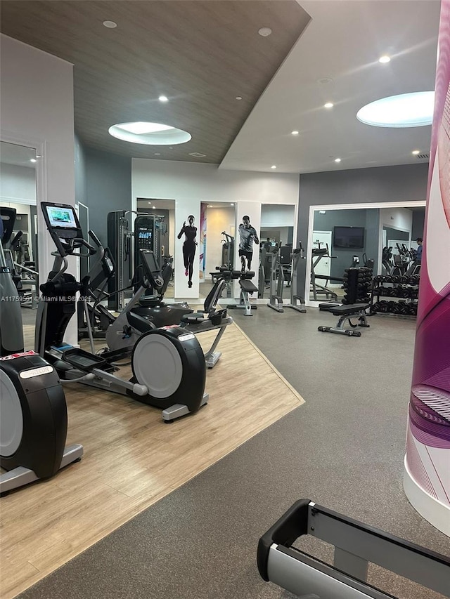 3610 Yacht Club Dr Unit 1510, Aventura, FL 33180 - exercise room with recessed lighting