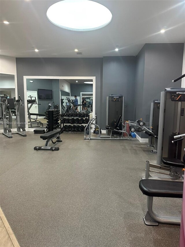 3610 Yacht Club Dr Unit 1510, Aventura, FL 33180 - gym with recessed lighting