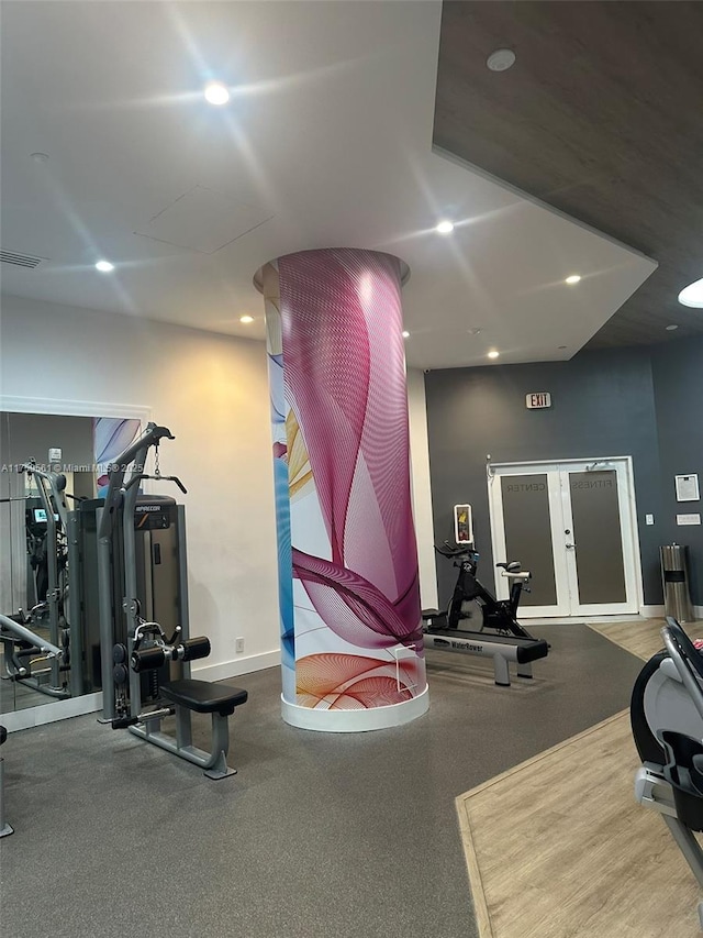 3610 Yacht Club Dr Unit 1510, Aventura, FL 33180 - workout area with baseboards, visible vents, and recessed lighting