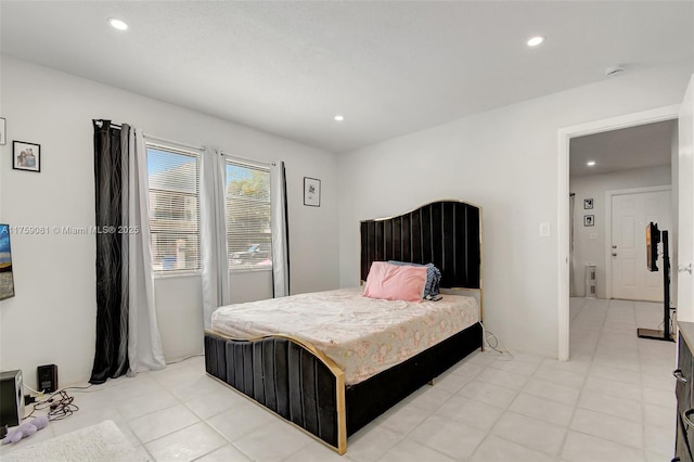 bedroom with recessed lighting