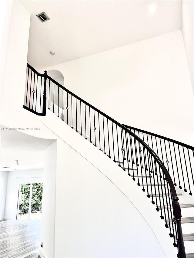 4951 SW 158th Ave, Miramar, FL 33027 - staircase featuring a towering ceiling and recessed lighting
