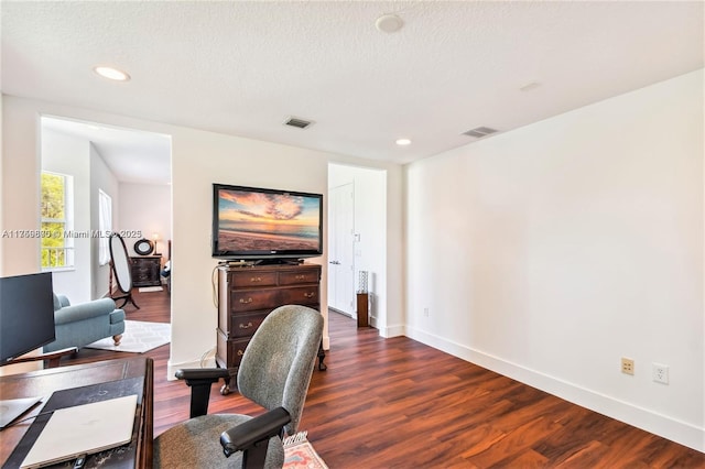 4951 SW 158th Ave, Miramar, FL 33027 - home office featuring dark wood-style flooring and recessed lighting
