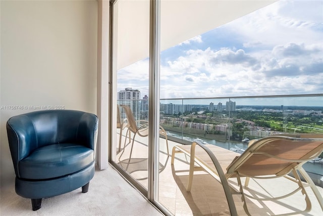 balcony featuring a city view