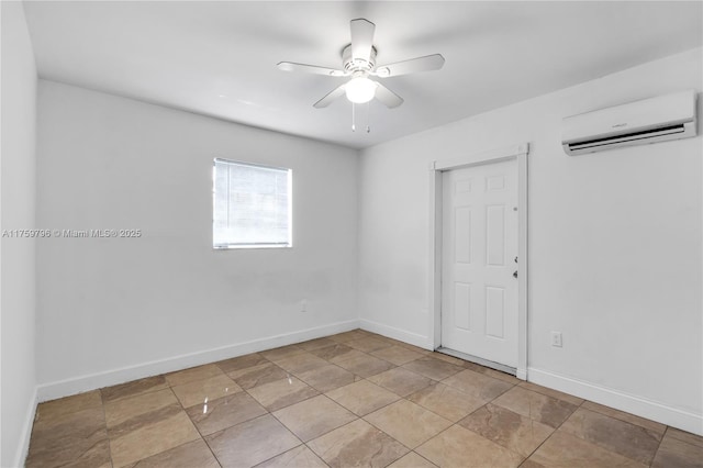2810 NW 171st Ter, Miami Gardens, FL 33056 - spare room with an AC wall unit and a ceiling fan
